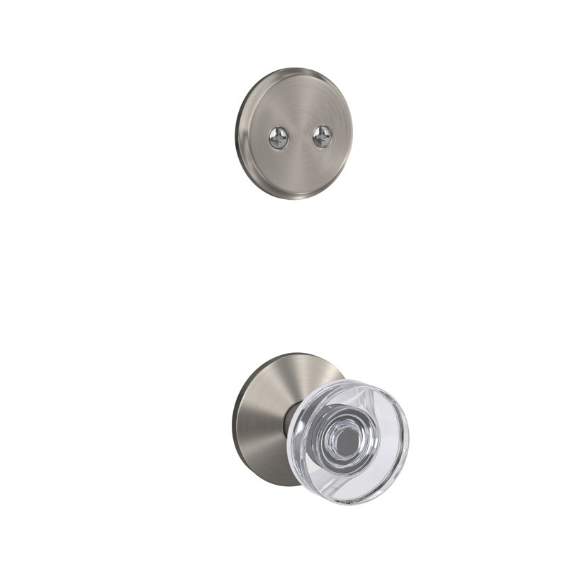 Inactive Interior Knob Rosette Dummy Entry Set, Satin Nickel
