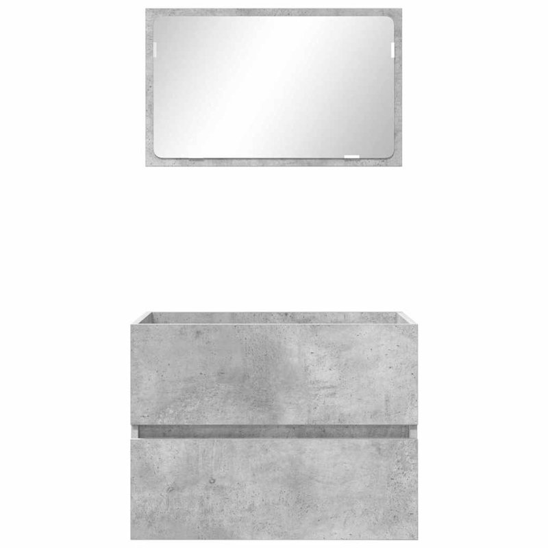 Vanity & Mirror Set, Grey