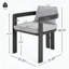 Chaises de salle à manger en aluminium pour l'extérieur avec coussins gris, ensemble de 2-1739915649