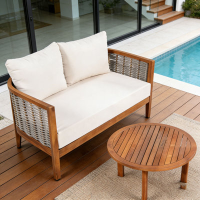 Ensemble de meubles de patio en bois d'acacia P pièces