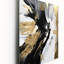Minimal Joy en noir et or VII - Peinture abstraite très grandes horloges murales-99634070