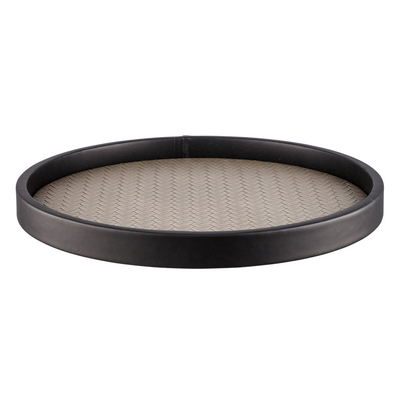 Washburn Leather / Faux Leather Tray, Silver
