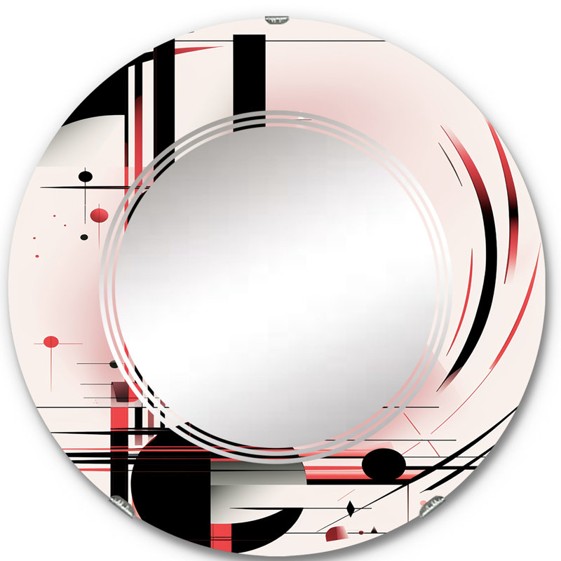 Dobro - Miroir mural moderne rond, 24 po x 24 po