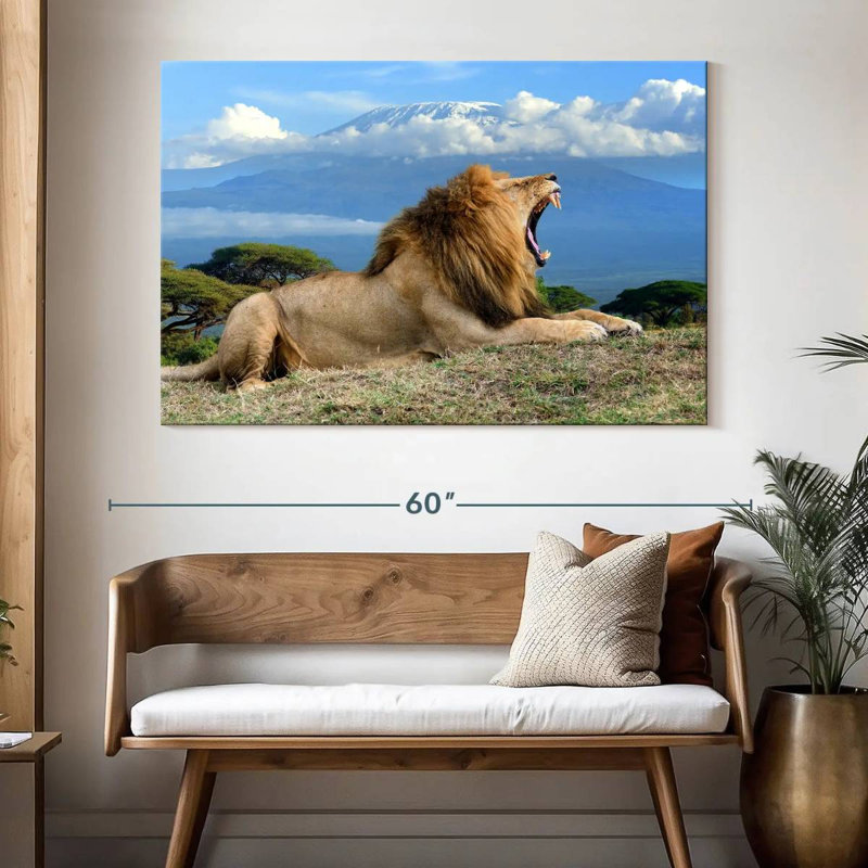 Brampt Roaring Safari Lion, 34" H x 51" W