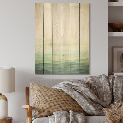 Minimalisme, horizon harmonique paysage I - art mural en bois minimalisme sur bois de pin naturel