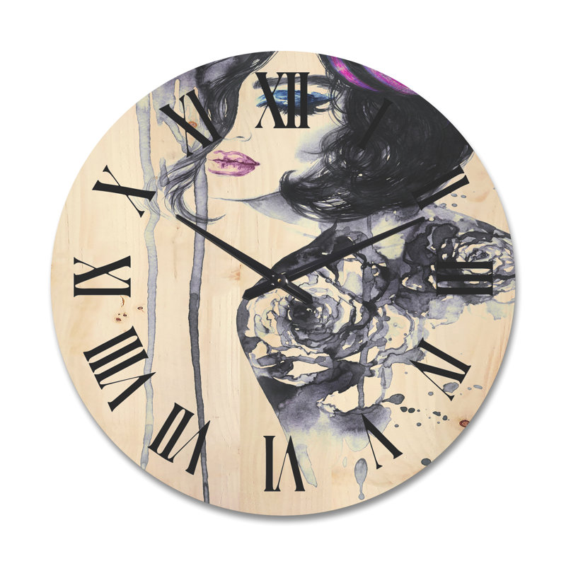 Peinture, horloge murale en bois, Grand