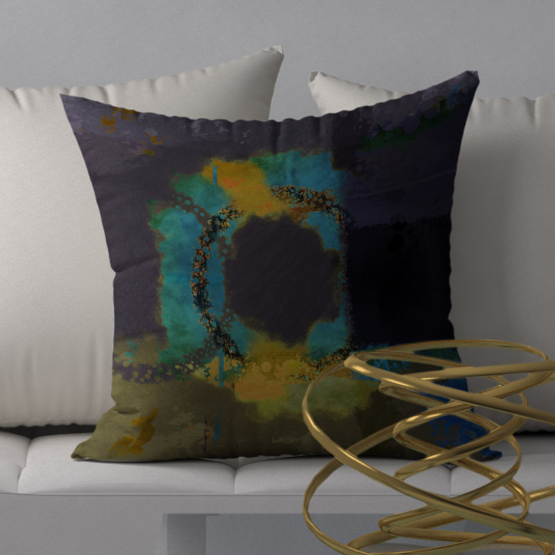 Abstract Reversible Throw Pillow, 18" x 18"