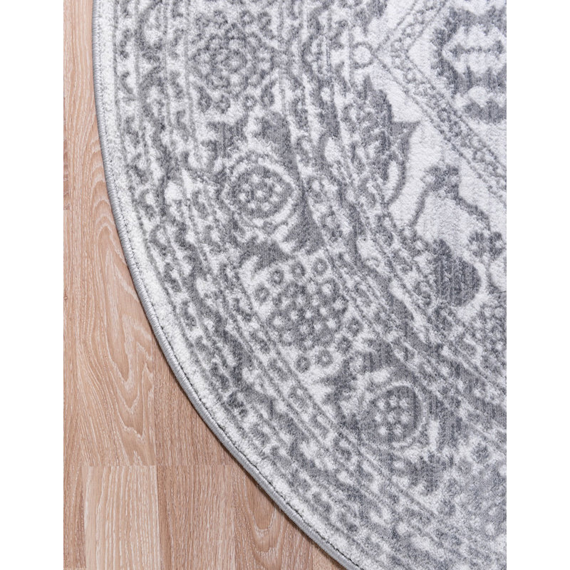 Tapis traditionnel urbain de couleur coyote, Rond 5 pi