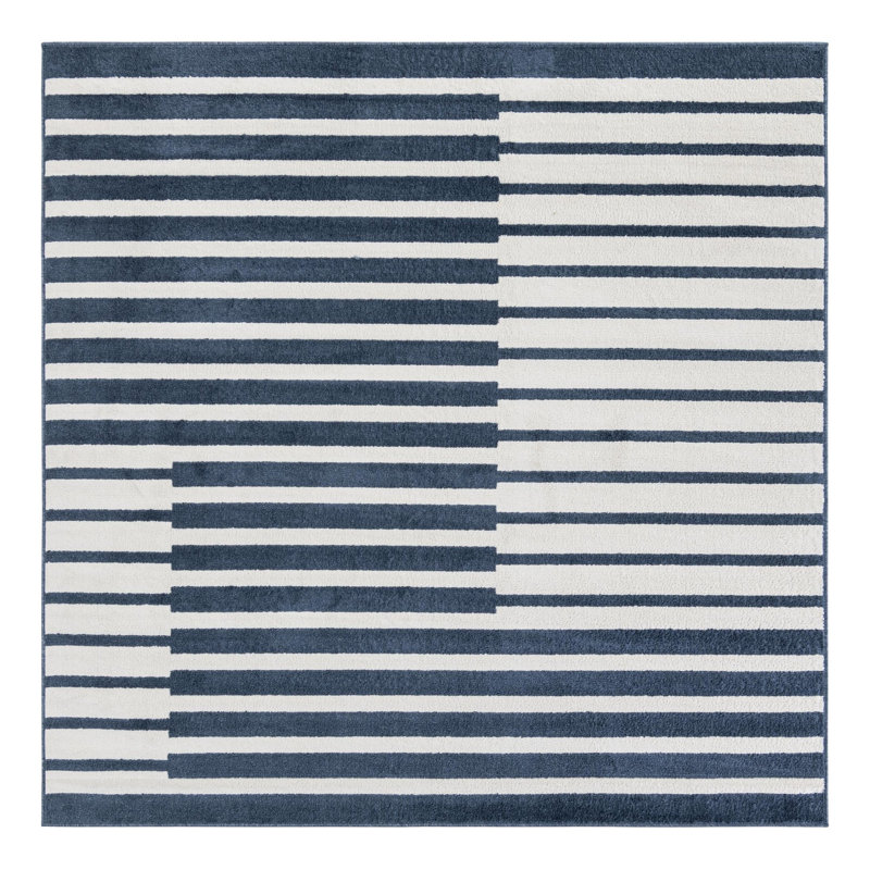 Ivy Bronx Namsen Nathanyl Rug Blue, Square 7'10"