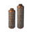 Metal Antique Gold Cylinder Floor Vases With Verdigris Finish