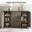 54.7'' W Modern 2-Door And 3-Drawer Fluted Sideboard With Adjustable Shelves-14616920-25929584