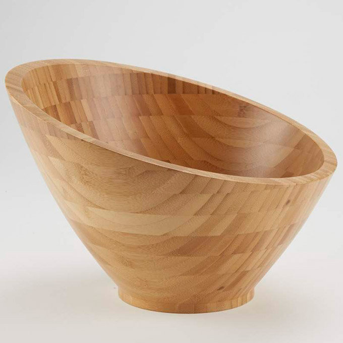 Eco-Friendly Angled Bamboo Serving Bowl