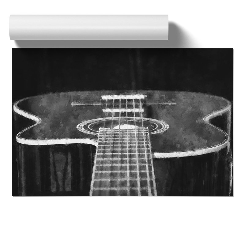 Acoustic Guitar Painting - Frameless Print, 42cm H x 59cm W x 0.1cm D