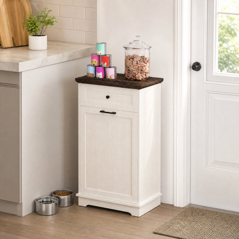 Armoire à ordures inclinable avec tiroir
