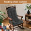 Coussin de chaise berçante d'intérieur avec base antidérapante, sangles de fixation et attaches élastiques 44 po x 19 po x 4 po gris-1300557804