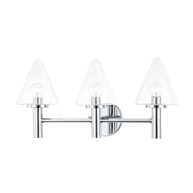 3 - Light Vanity Light, Polished Chrome