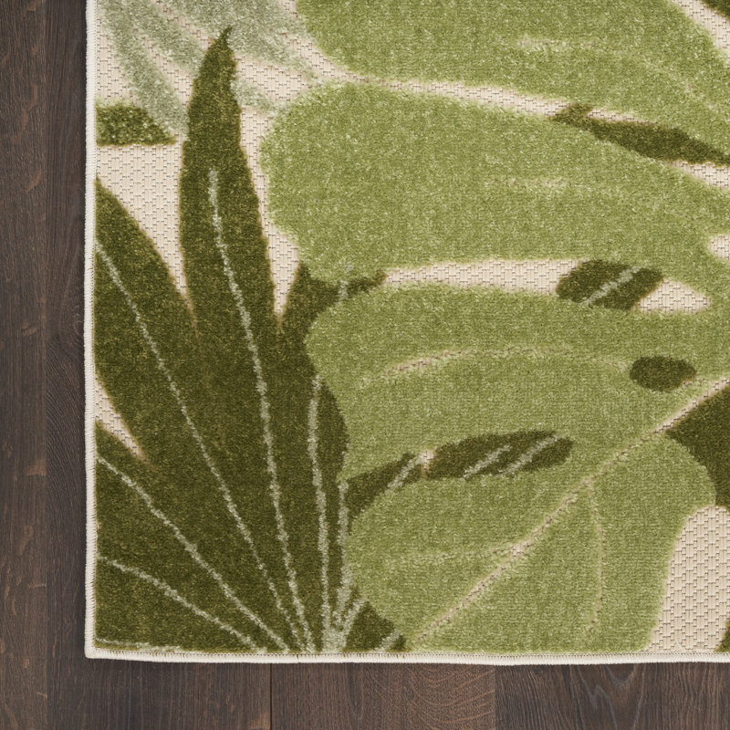 Tapis intérieur / extérieur floral Alvarie, Rectangle 6 pi x 9 pi