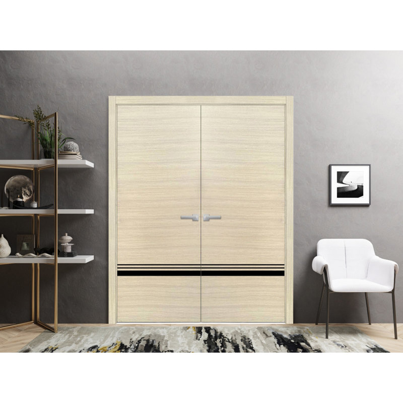 Portes françaises en bois massif massif, 84 po x 96 po