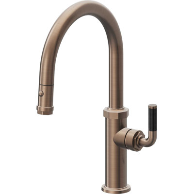 Descanso Kitchen Pull-Down Kitchen Faucet With Button Sprayer - Low Arc Spout
