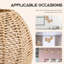 Abat-jour en rotin tissé à la main Boho, couvercles de lampe tissés naturels pour lampes de plafond et de table (3 pièces, brun)