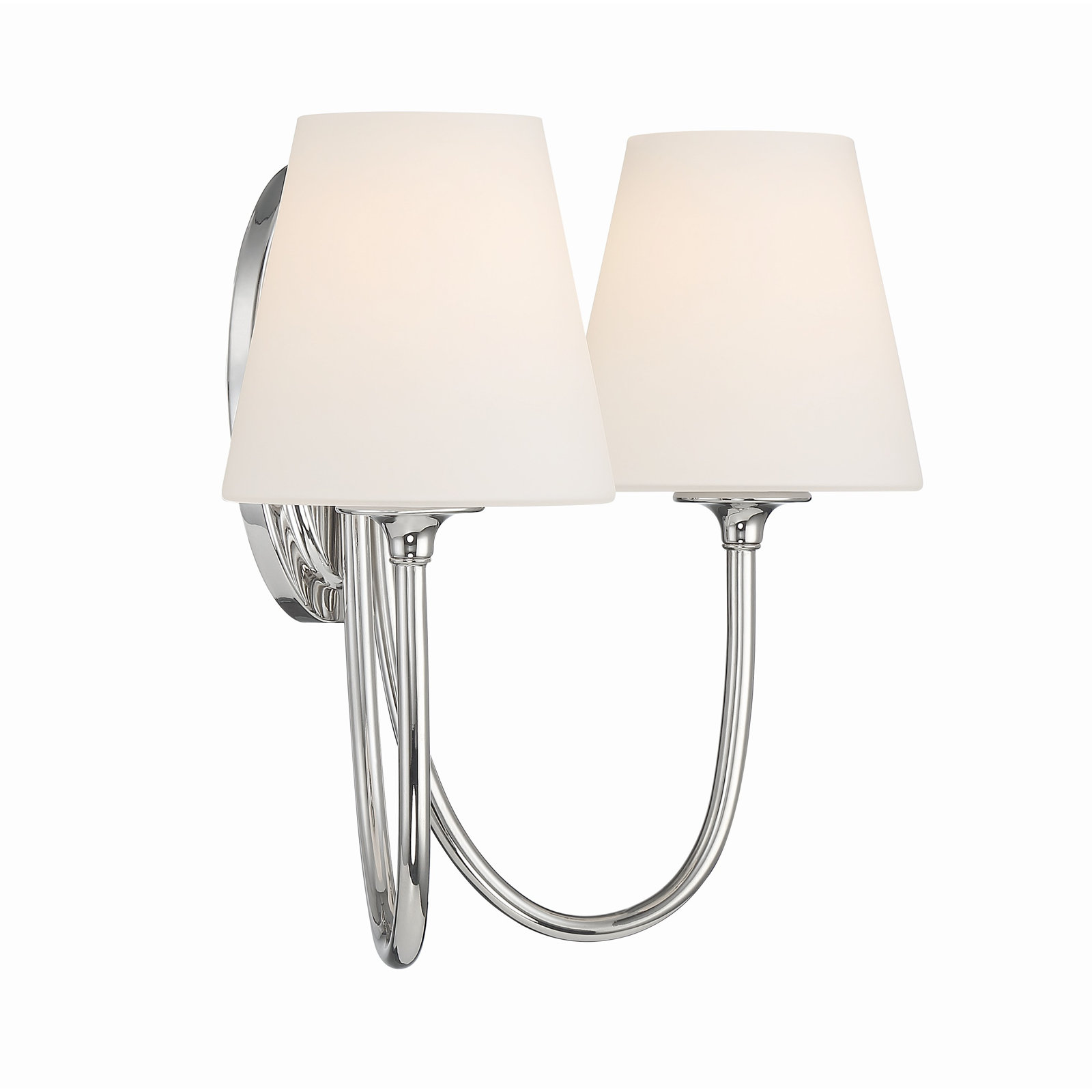 2-Light Wallchiere, Polished Nickel