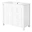 Meuble-lavabo de 36 po blanc antique avec lavabo en céramique, espace de rangement spacieux, attrait rustique et sensation de bon fonctionnement avec des compartiments spacieux, style rétro, processus d'assemblage simple