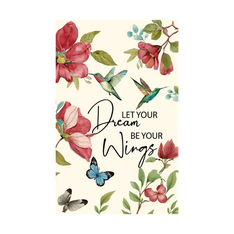 Drapeau citation colibri floral, rose 30 x 45 cm / (12 po x 18 po) Balcon dans la cour