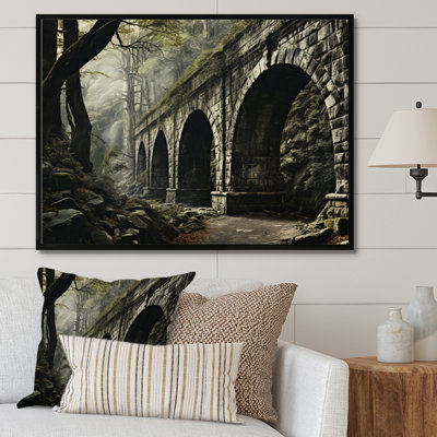 «Maclay Gray Bridge Rustic Archway Slate I», reproduction sur toile