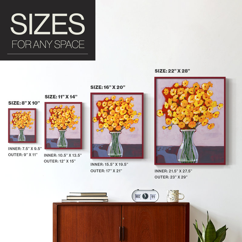 «Daisy Bouquet I», reproduction encadrée de qualité supérieure - prête à être accrochée - aucun clou requis - aucun clou requis