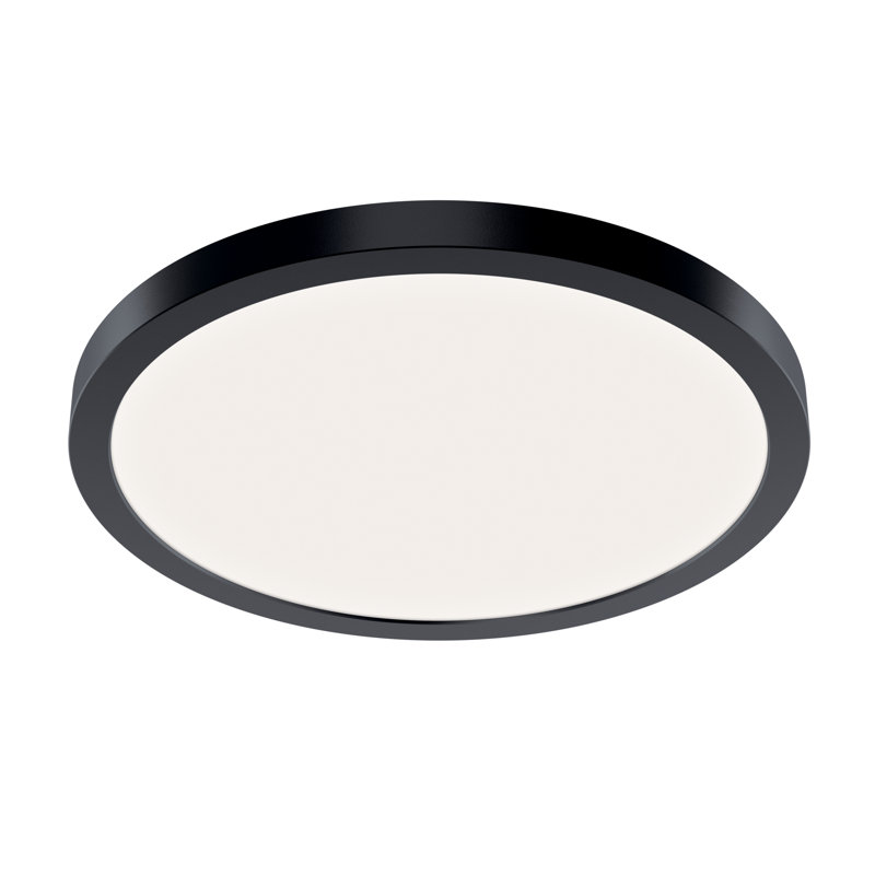 Ara Integrated 9.25" LED Flush Mount in a Black Finish, 0.71" H x 11.03" W x 11.03" D
