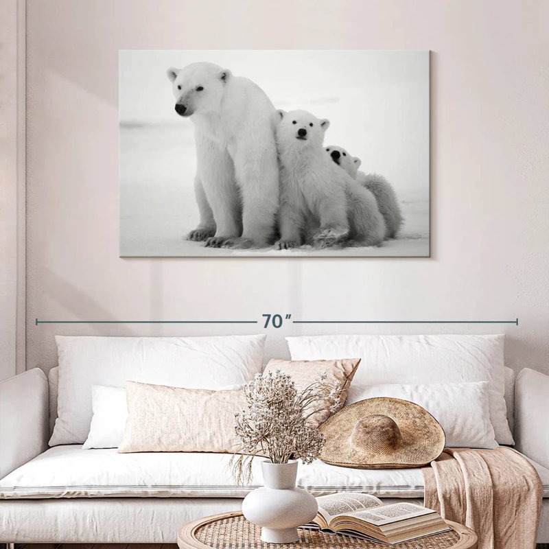 Brampt Polar Bear Family, 30" H x 45" W