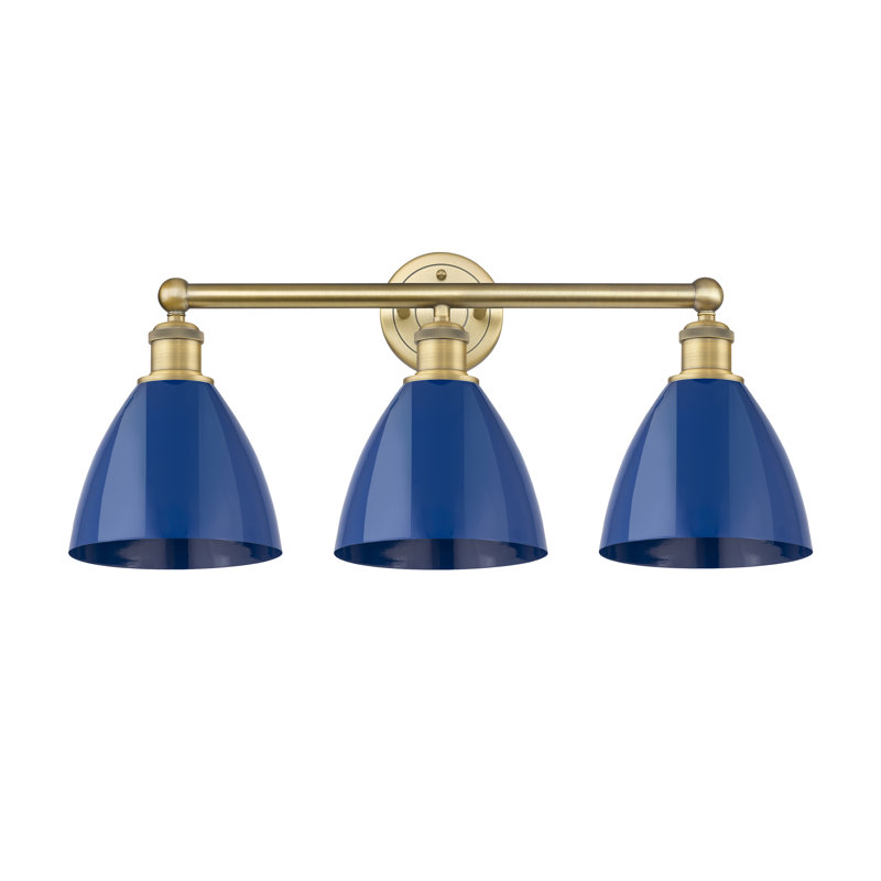 Anglie 3 - Light Dimmable Vanity Light, Blue, Brushed Brass