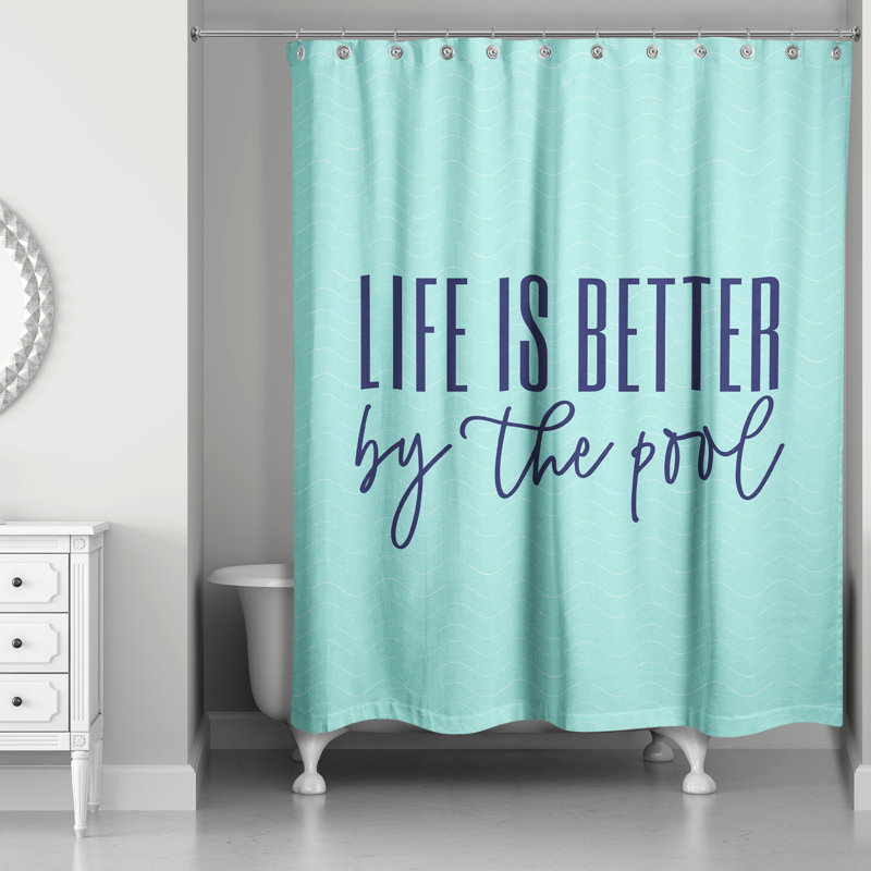 Rideau de douche simple Orana, Bleu sarcelle