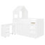 Lit mezzanine simple de style maison simple avec bureau roulant, armoire de rangement et tiroirs-1147222769