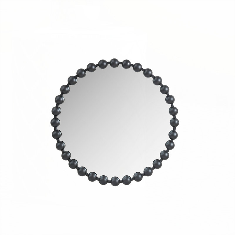 Miroir mural rond P 27 po, 27 po x 27 po, Noir