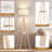 64In Wood Tetrapod Floor Lamp Dimmable With Shelves, Remote Control, Mid Century Standing Lamp For Bedroom