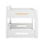 Lit superposé grand sur grand avec tablettes de rangement, prises de courant et ports USB, cadre de lit superposé en bois avec garde-corps-633511784