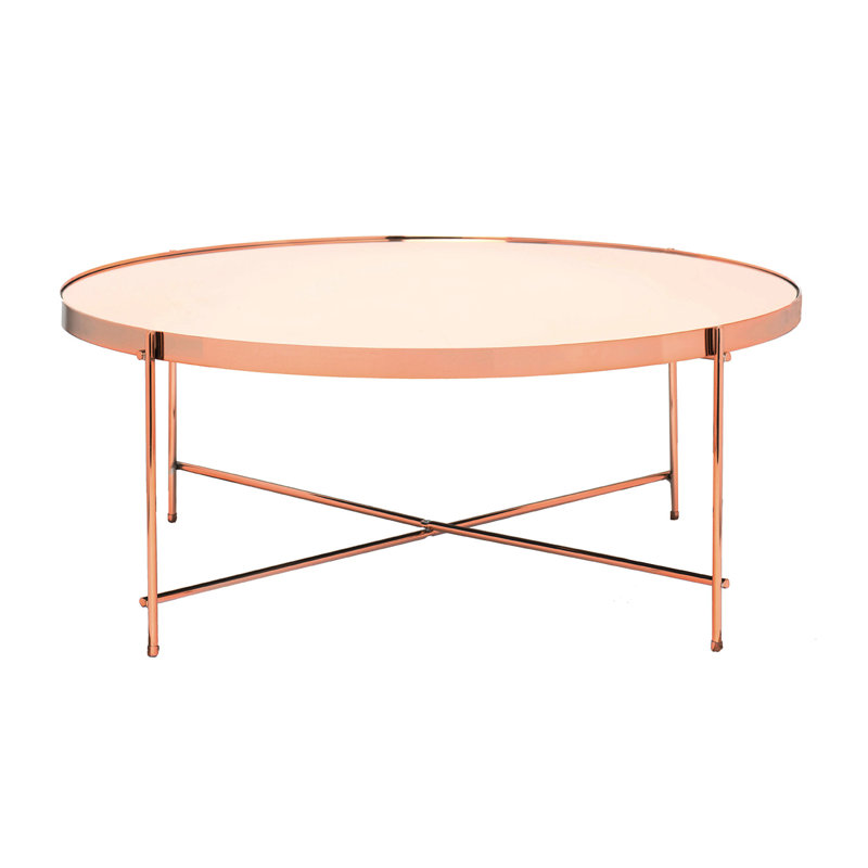 Yasmina Four Leg Coffee Table, Rose Gold