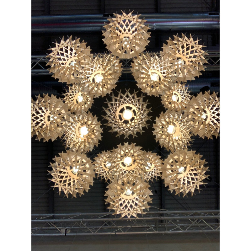Pilke 1 - Light Chandelier, Natural Birch