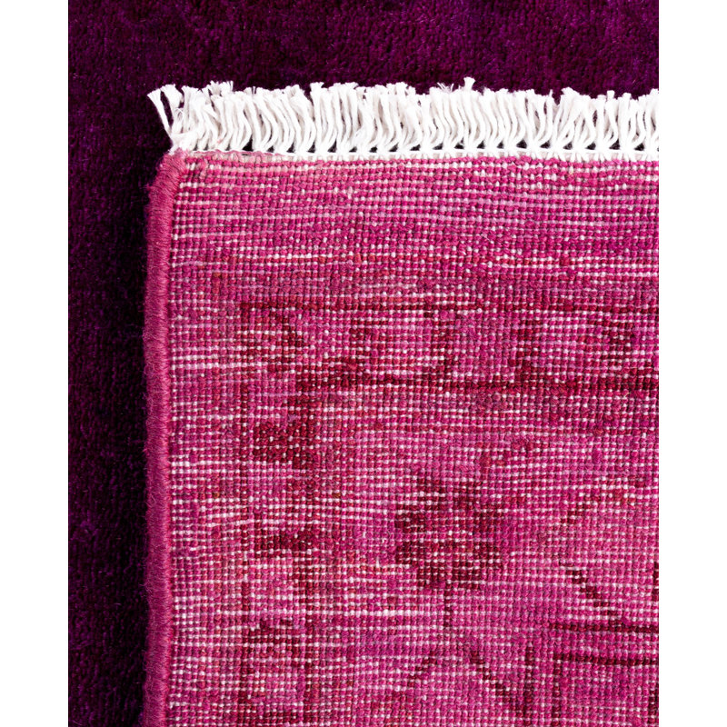 Overdyed One-of-a-Kind Rectangle 4'2" X 6'3" Hand Knotted Area Rug