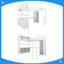 Lit mezzanine en métal robuste avec garde-robe et bureau en L, lit mezzanine double avec cubes de rangement et tablettes, lit mezzanine robuste pour enfants, adolescents et adultes-591262363