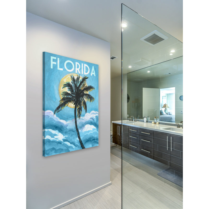 « blue floride », reproduction d’art sur toile tendue, H 24 po x l 16 po x P 1,5 po