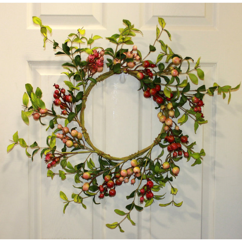 20" Artificial Rose Hip Wreath