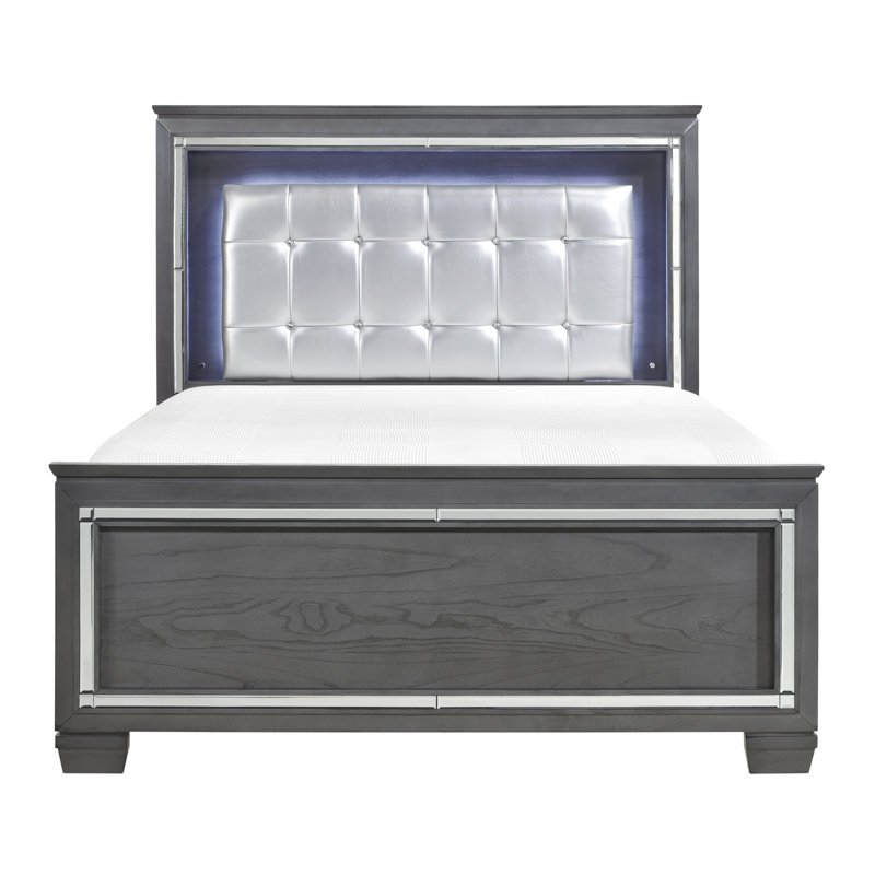 Oscar Upholstered Standard Bed, King, Gray
