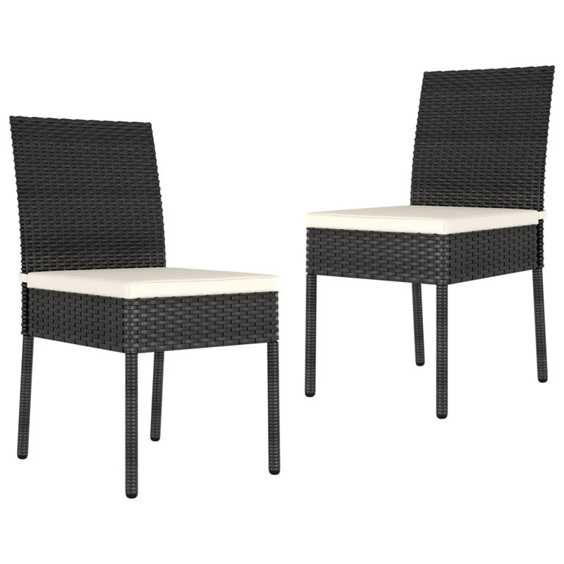 Chaise d'appoint de patio avec coussin Coursey, Crème, Noir
