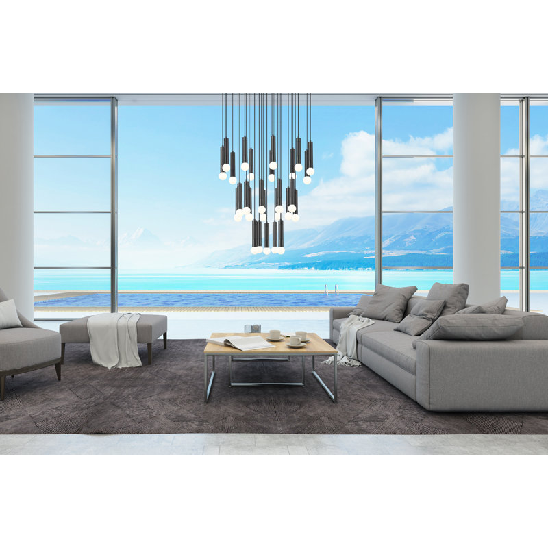 Lustre Lipman, Noir mat, 27 lumières