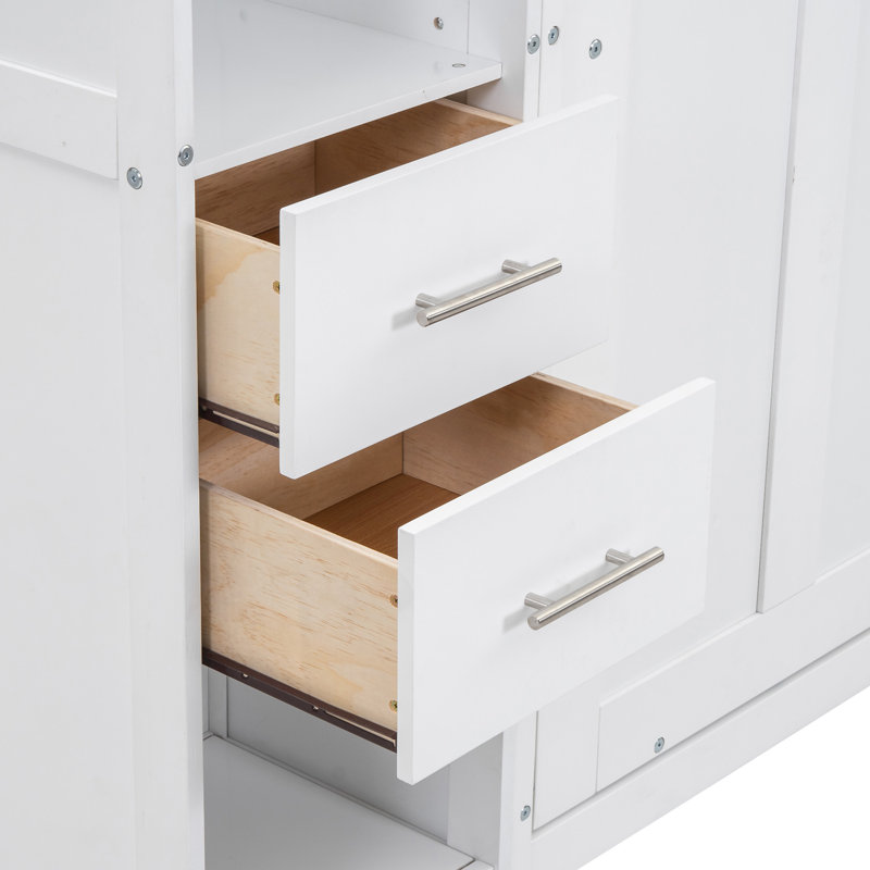 Lit escamotable avec casiers et armoires Murphy, Lit simple