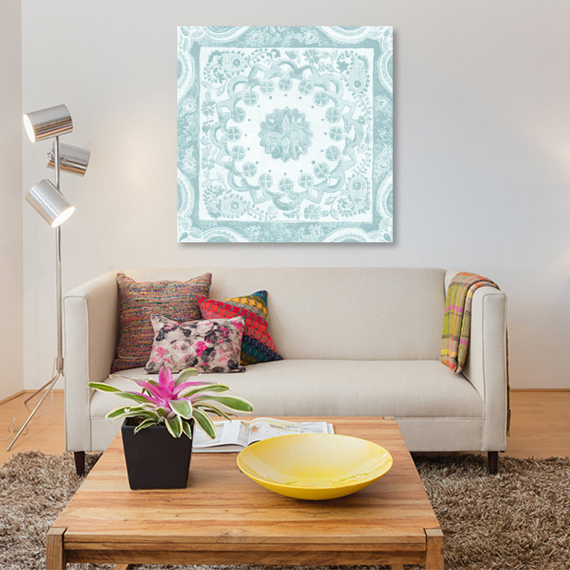 « spa batik rosette ii », reproduction d’impression sur toile tendue, H 26 po x l 26 po x P 1,5 po