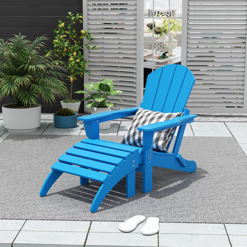 Laguna Foldable Outdoor Adirondack Chair, Pacific Blue