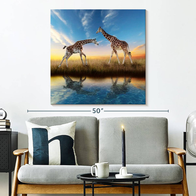 Crowle Giraffes By A Watering Hole